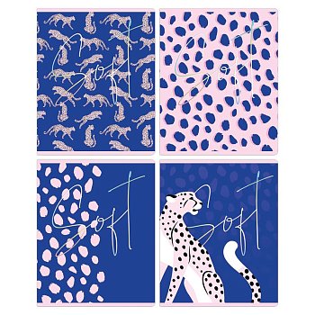 Тетрадь 48л. A5 клетка MESHU "Bright&Soft" софт-тач ламинация, тиснение фольгой RE-MS_43084