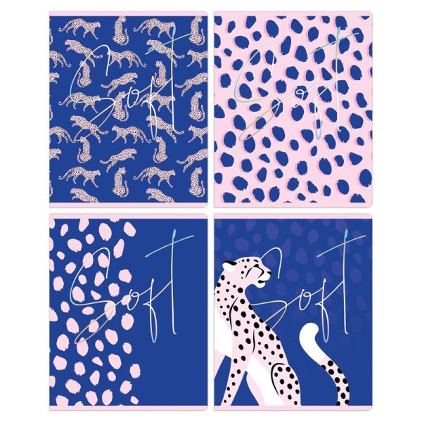 Тетрадь 48л. A5 клетка MESHU "Bright&Soft" софт-тач ламинация, тиснение фольгой RE-MS_43084