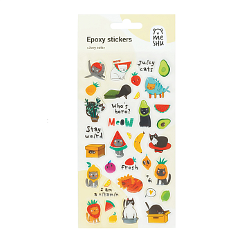 Наклейки гелевые MESHU "Jucy cats", 10*22см, 36 наклеек, инд. уп., европодвес RE-MS_42768