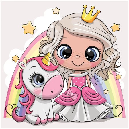 Пазл ТРИ СОВЫ 16 maxi "Принцесса и единорог" RE-ПК16М_54500