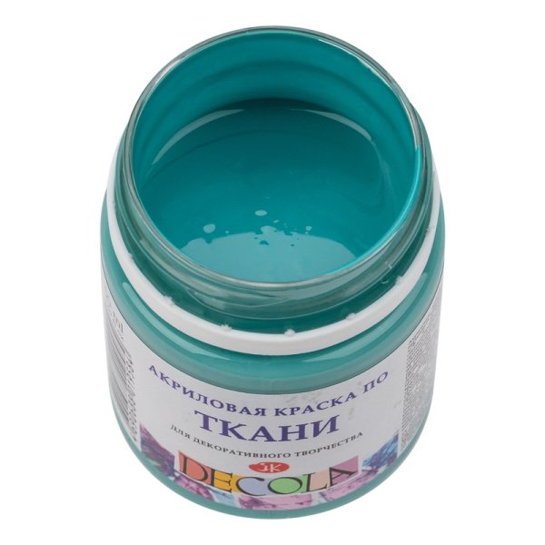 Краска акриловая по ткани DECOLA банка 50 мл, 733 Турецкая зеленая NP-4128733