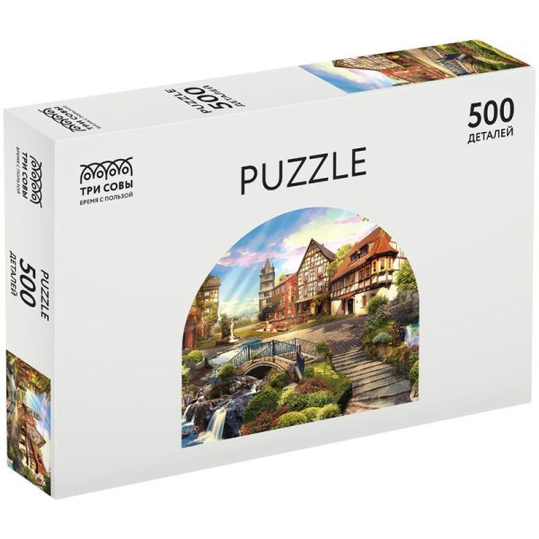 Пазл ТРИ СОВЫ 500 "Домики у моста" RE-ПК500_48360