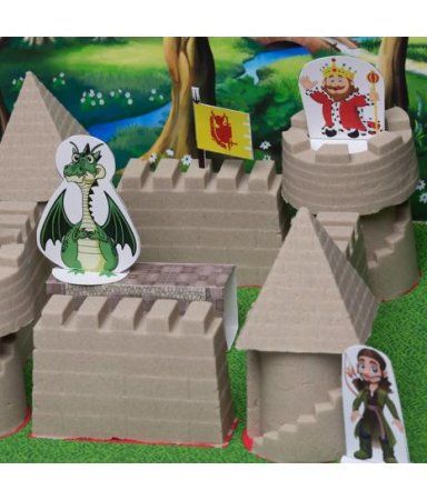 Игровой набор с песком ТМ Космический песок "Замок" 2 кг, песочный, красный, 4 формочки, песочница AS-SSRA011