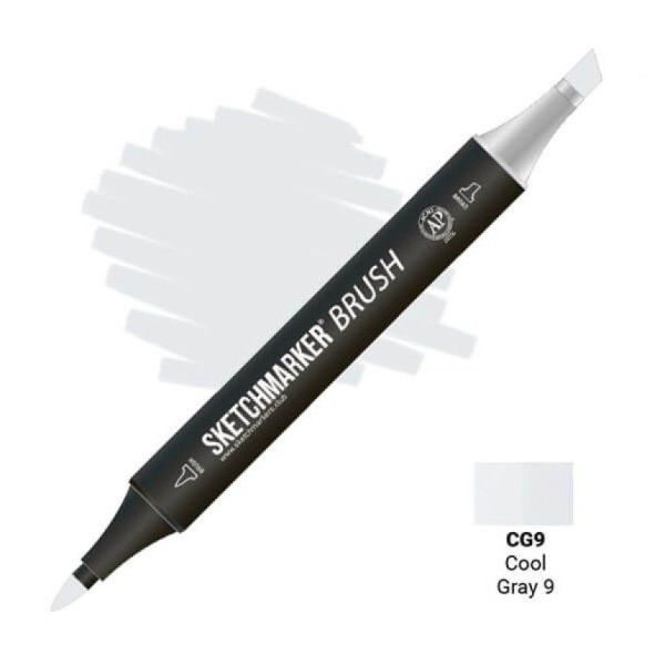 Маркер SKETCHMARKER Brush двухсторонний на спирт.основе CG9 Прохладный серый 9 MPSMB-CG9