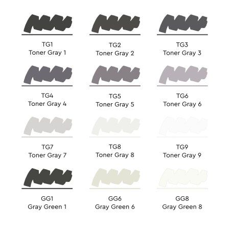 Набор маркеров SKETCHMARKER Neutral Gray 12 шт + сумка органайзер MPSM-12NTGR