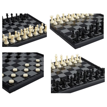 Набор игр 3 в 1 ТРИ СОВЫ "Нарды, шашки, шахматы" пластиковые магнитные, доска 24 x 24 см RE-НИ_52922