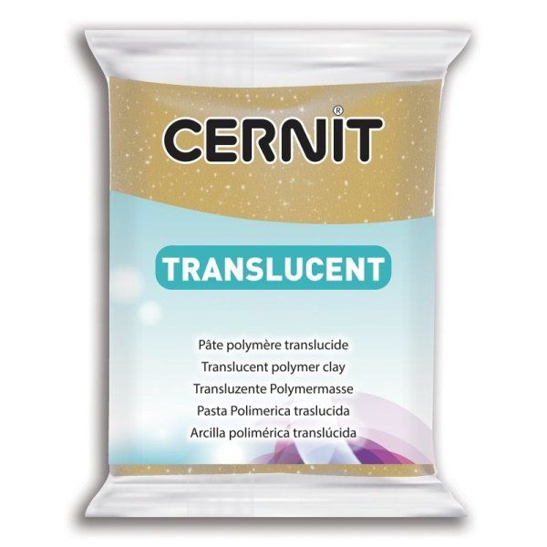 Пластика полимерная запекаемая CERNIT Translucent прозрачная 56 г (050 золотой с блестками) RH-CE0920056050