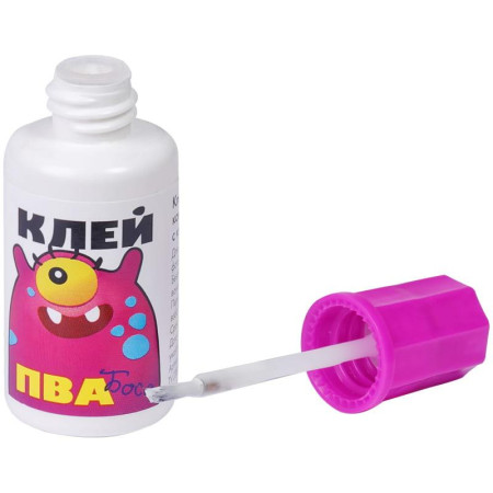 Клей ПВА ГАММА "Тося Бося Зося" 20 г с кисточкой RE-330012