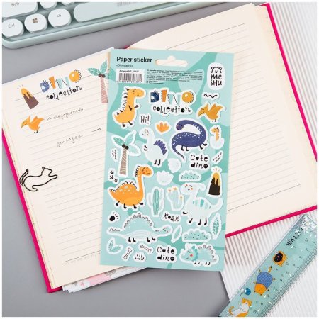 Наклейки бумажные MESHU "Dinosaurs" 12 x 21 см RE-MS_41637