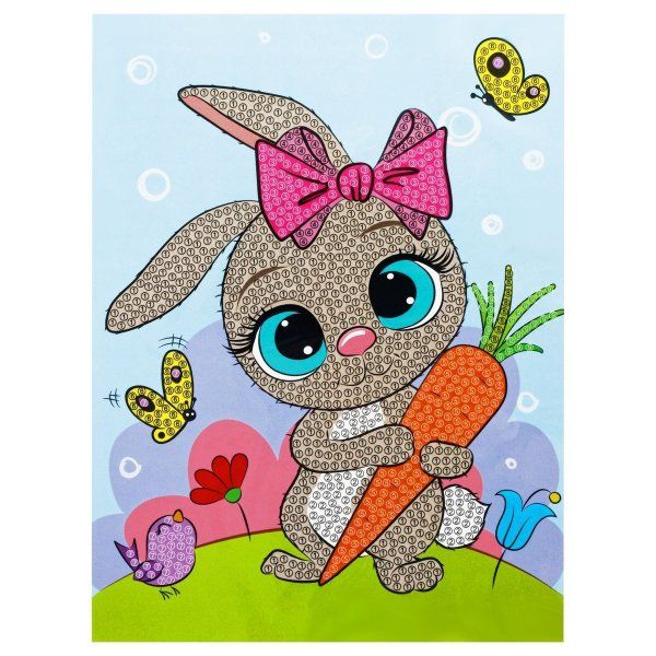 Алмазная мозаика, постер ТРИ СОВЫ "Зайка" пакет с европодвесом RE-АМП_48190