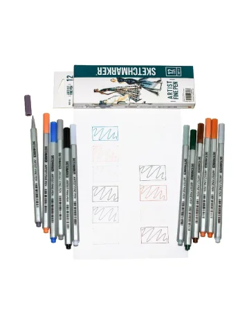 Набор капиллярных ручек SKETCHMARKER Artist fine pen Basic 3 12 цв MPAFP-12BAS3