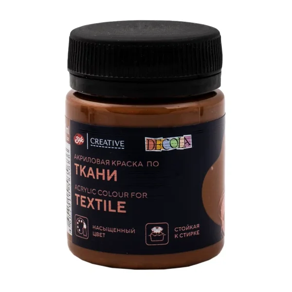 Краска акриловая по ткани DECOLA банка 50 мл, 419 Коричневая NP-4128419