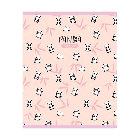 Тетрадь 48л. A5 клетка MESHU "Funny panda" матовая ламинация, фактурное тиснение RE-MS_49786