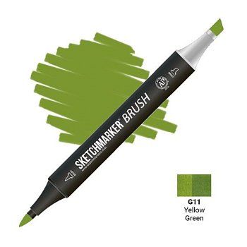 Маркер SKETCHMARKER Brush двухсторонний на спирт.основе G11 Желто зеленый MPSMB-G11