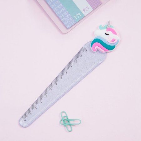 Линейка с топпером 12 см MESHU "Unicorn" пластиковая, европодвес RE-MS_36850
