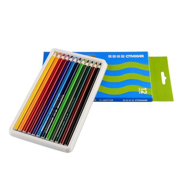 Набор акварельных карандашей Стихия 12 цв в картонной упаковке MPST03004