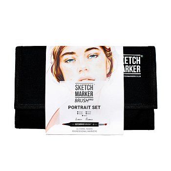 Набор маркеров SKETCHMARKER Brush Portrait Set 24 шт Портрет + сумка органайзер MPSMB-24PORT