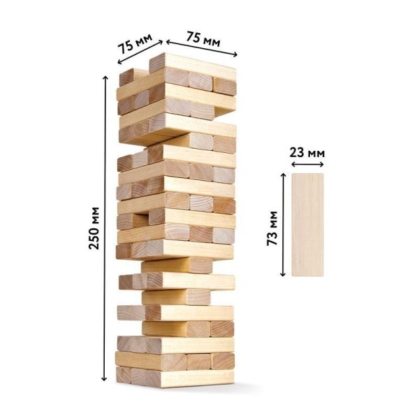 Настольная игра: ТРИ СОВЫ "Башня с фантами" неокраш. дерев. блоки, с уголком RE-НИ_45630
