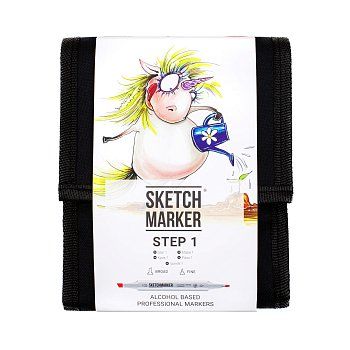 Набор маркеров SKETCHMARKER Step 1 12 шт для начинающих + сумка органайзер MPSM-12STEP1