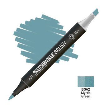 Маркер SKETCHMARKER Brush двухсторонний на спирт.основе BG62 Зеленый мирт MPSMB-BG62