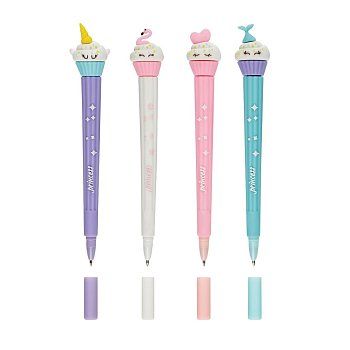 Ручка шариковая MESHU "Big Princess Cake" синяя, 0.7 мм, корпус ассорти, с топпером RE-MS_02651