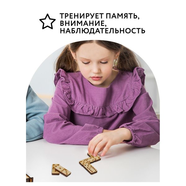 Настольная игра: ТРИ СОВЫ "Домино" фанера, шкатулка из ХДФ RE-НИ_49728