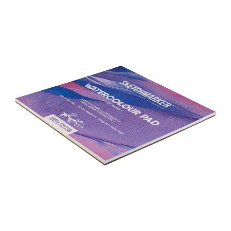 Альбом-склейка для акварели SKETCHMARKER 300 г/м2 26 x 26 см 10 л, хлопок, мелкозернистая MP2626300HSM