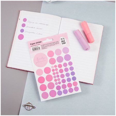 Наклейки бумажные MESHU "Beauty planner pink" 12 x 21 см, 47 накл, европодвес RE-MS_41677