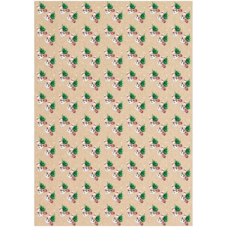 Упаковочная бумага крафт MESHU "Снеговик" 1л. 70 x 100 см 70 г/м2 RE-MS_53453