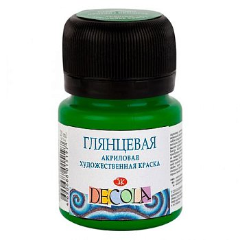 Краска акриловая DECOLA глянцевая, банка 20 мл, 717 Зеленая светлая NP-2926717