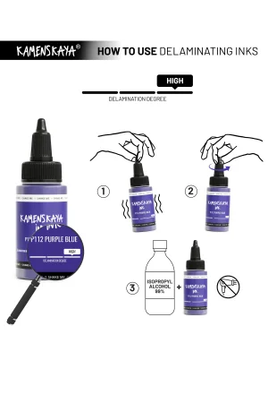 Чернила спиртовые (алкогольные) Kamenskaya Ink расслаивающиеся 30 мл P-112 Сине-фиолетовый K-30-P-112