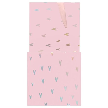 Коробка складная подарочная MESHU "Hearts", (15*15*15см), с лентой, отд.фольгой RE-MS_54184