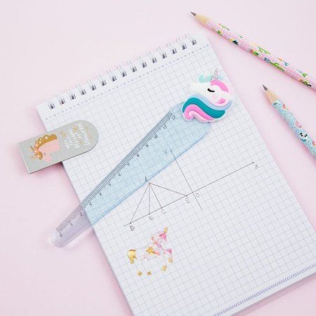 Линейка с топпером 12 см MESHU "Unicorn" пластиковая, европодвес RE-MS_36850