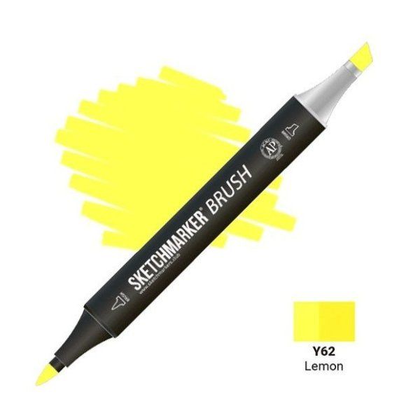 Маркер SKETCHMARKER Brush двухсторонний на спирт.основе Y62 Лимон MPSMB-Y62