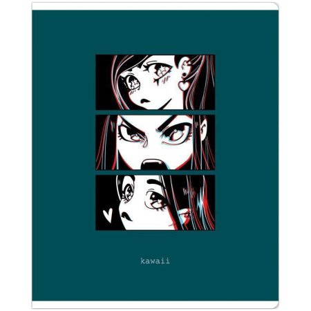 Тетрадь 48л. A5 клетка MESHU "Kawaii" матовая ламинация, выборочный УФ-лак RE-MS_43116