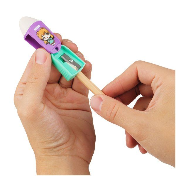 Точилка пластиковая с ластиком MESHU "Anime" 1 отверстие, ассорти RE-MS_54747