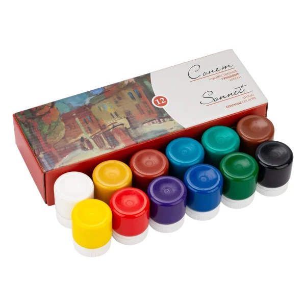 Набор гуаши СОНЕТ 12 шт x 40 мл, картон NP-3641064