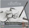 Набор для графики и эскизов CRETACOLOR Silver Box Graphite 15 предметов, мет.пенал CR40018