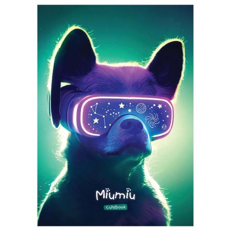 Тетрадь 40л. A5 клетка MESHU "Miumiu" матовая ламинация, тиснение фольгой, ЕВРО RE-MS_49796