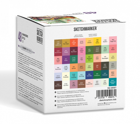 Набор маркеров SKETCHMARKER Chinoiserie style 48 шт Шинуазри пластик.бокс MPSM-48CHINS