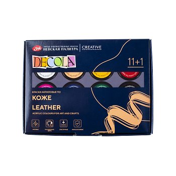 Набор акриловых красок по коже DECOLA 11+1 шт х 20 мл, картон NP-261412142