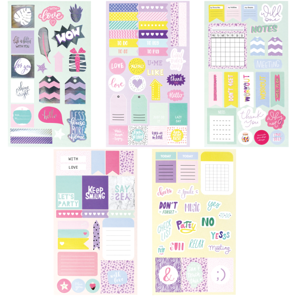 Набор бумажных наклеек MESHU "Good vibe" 5 шт RE-MS_43772