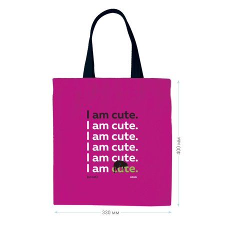 Сумка-шоппер MESHU "Cute" 33 x 40 см, канвас, с карманом RE-MS_50138