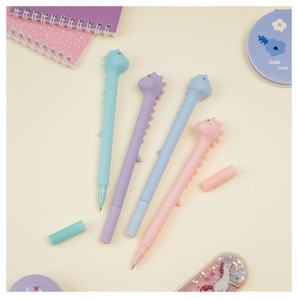 Ручка шариковая MESHU "Cute Dinosaur" синяя, 0.7 мм, корпус ассорти, с топпером RE-MS_02699