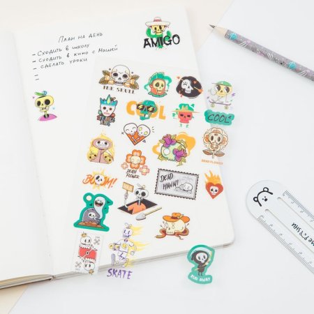 Наклейки ПВХ MESHU "Horror", 10*21см, 24 наклейки, инд. уп., европодвес RE-MS_42752