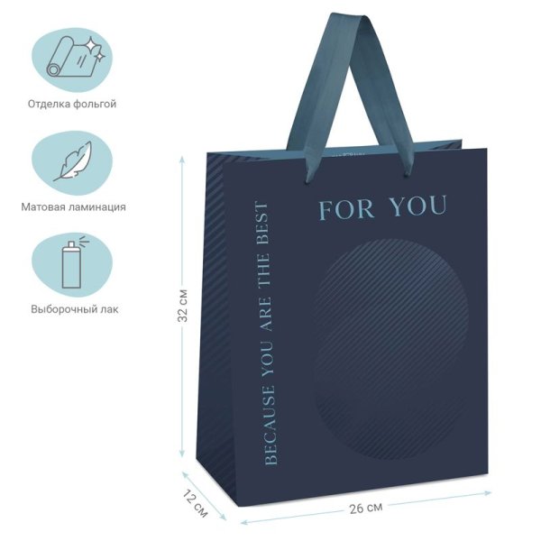 Пакет подарочный 26*32*12см MESHU "Strong aesthetic", отд. фольгой, выб. лак, матовая ламинация RE-MS_45826