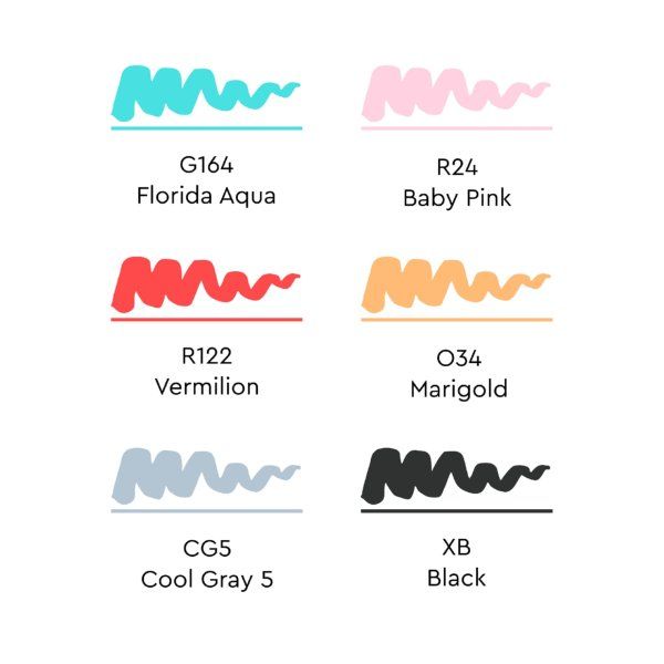 Набор маркеров SKETCHMARKER Brush Basic 3 6 шт MPSMB-6BAS3