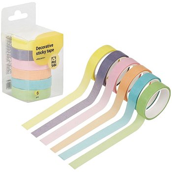 Набор клейких декоративных лент MESHU "Macaron" 6 шт RE-MS_36891