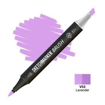 Маркер SKETCHMARKER Brush двухсторонний на спирт.основе V53 Лаванда MPSMB-V53