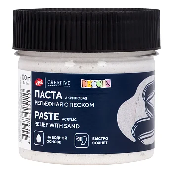 Паста акриловая рельефная DECOLA 100 мл с песком NP-5827977